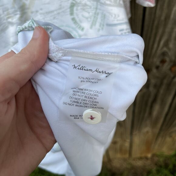 William Murray Golf Polo Men's Medium All Over Print Distillery Whiskey Stamp - Picture 8 of 11